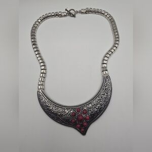 Vintage RARE Tribal Turkish Style Faux Coral Necklace